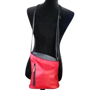 Vera Pelle Red Crossbody Bag NWOT
